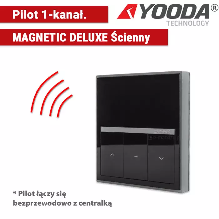 Pilot ścienny MAGNETIC DELUXE 1-kanałowy, czarny 1711701B