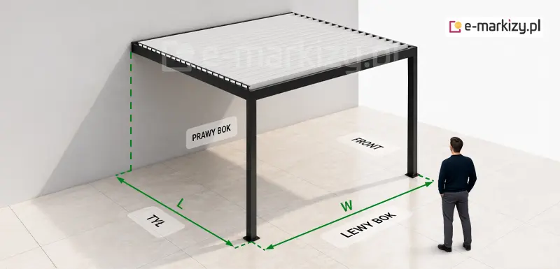 Pergola Przyścienna SB550 Pomiar