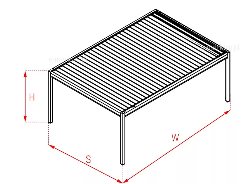 Pergola wolnostojąca climatic szczegóły pomiaru, jak mierzyć pergole tarasowe, wymiarowanie pergoli