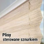 Żaluzja plisowana tkaninowa rozwijana za pomocą sznurka