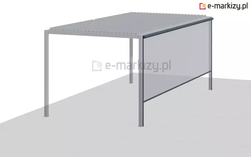 Pergola lamelowa z refleksolem półokrągłym z przodu