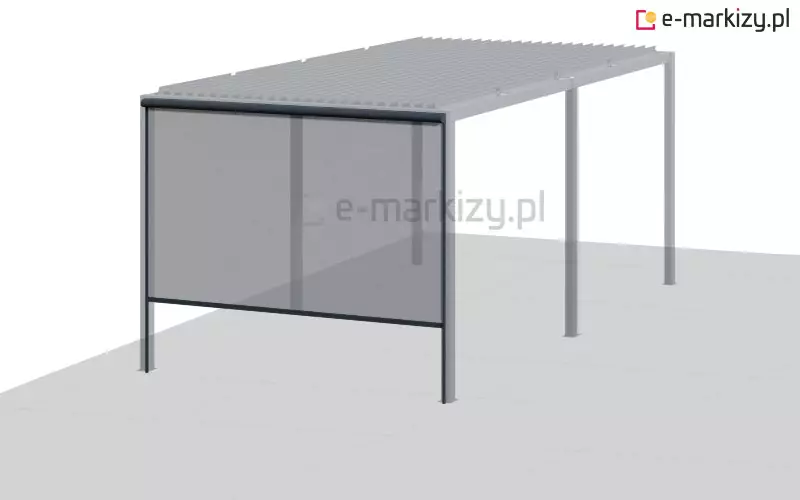 Pergola lamelowa na 6 podporach z refleksolami półokrągłymi