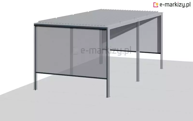 Pergola lamelowa na 6 podporach z refleksolami półokrągłymi