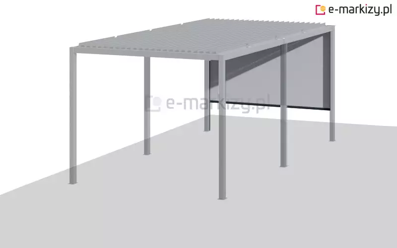 Pergola lamelowa na 6 podporach z refleksolami półokrągłymi