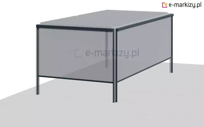 Pergola lamelowa wyposażona w refleksole z kwadratową kasetą