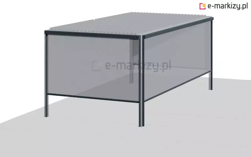 Pergola lamelowa wyposażona w refleksole z kwadratową kasetą