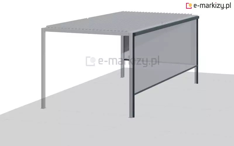Pergola lamelowa wyposażona w refleksole z kwadratową kasetą