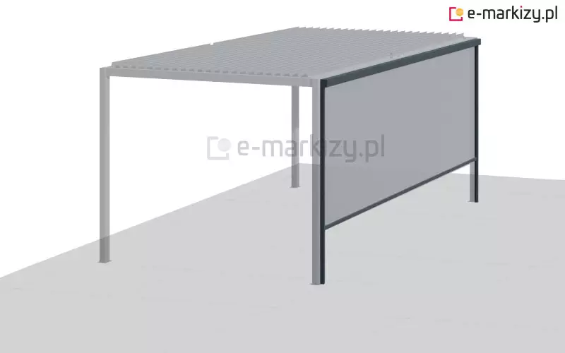 Pergola lamelowa wyposażona w refleksole z kwadratową kasetą