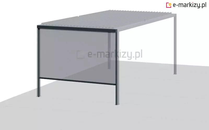 Pergola lamelowa wyposażona w refleksole z kwadratową kasetą