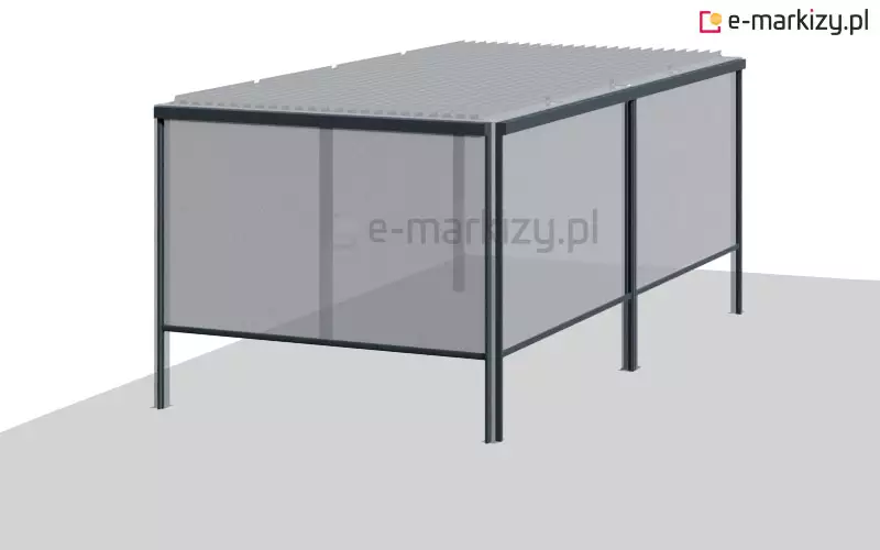 Pergola bioklimatyczna z bocznymi refleksolami typu ZIIP