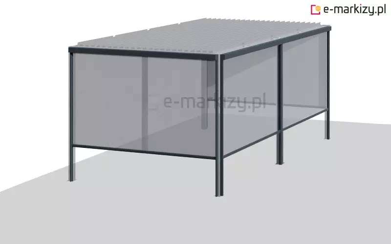 Pergola bioklimatyczna z bocznymi refleksolami typu ZIIP