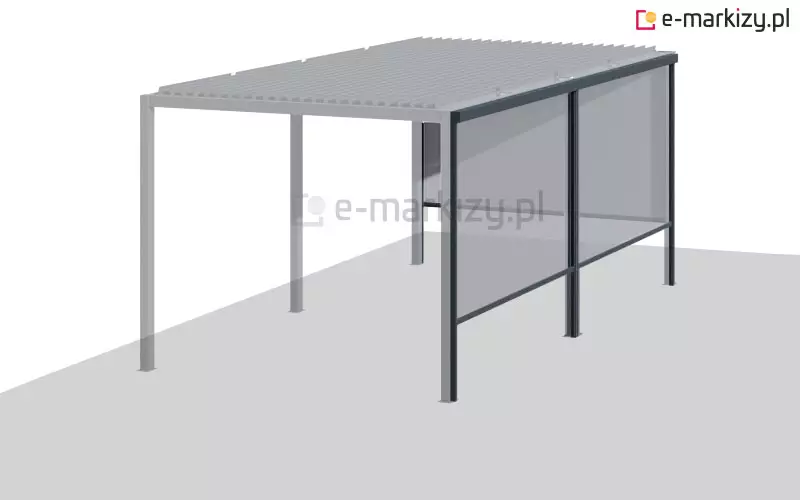 Pergola bioklimatyczna z bocznymi refleksolami typu ZIIP