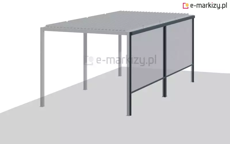 Pergola bioklimatyczna z bocznymi refleksolami typu ZIIP
