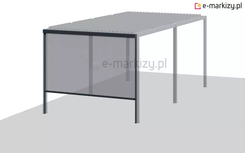 Pergola bioklimatyczna z bocznymi refleksolami typu ZIIP