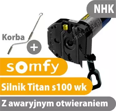 Somfy Titan s100-wk do markiz z awaryjnym otwieraniem, sterowanie korbą
