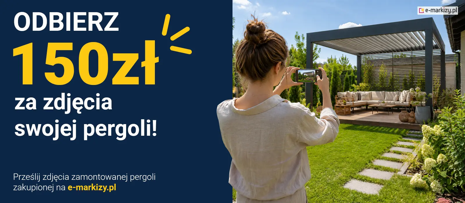 Akcja fotograficzna - możesz zyskać 150zł za zdjęcia swojej pergoli tarasowej.