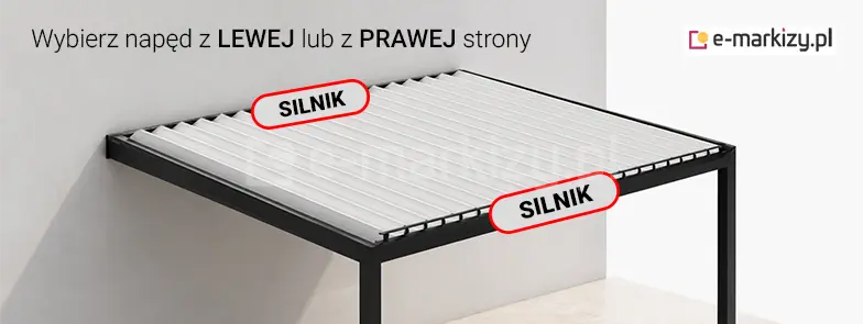 Pergola Aluprof przyścienna z prostopadłymi lamelami - wybór miejsca umieszczenia na pędu