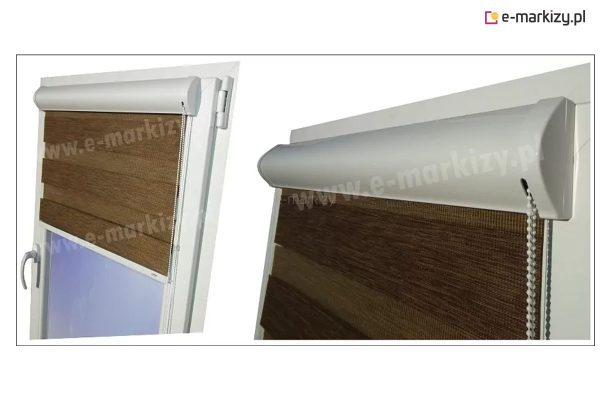 roleta w kasecie lux kombi dzień-noc z prowadnicami materiałowa