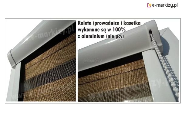 roleta w kasecie lux kombi dzień-noc z prowadnicami materiałowa