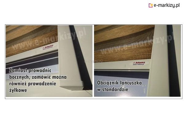 roleta w kasecie lux kombi dzień-noc z prowadnicami materiałowa