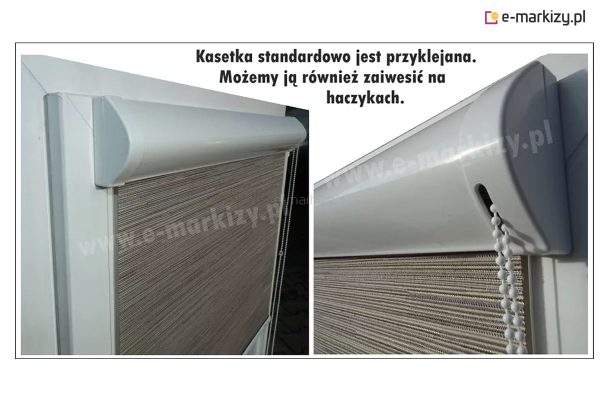 roleta w kasecie lux kombi z prowadnicami materiałowa