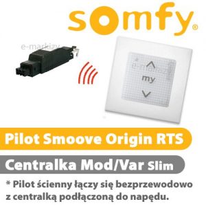 Somfy pilot ścienny smoove origin rts 1811045 centrala mod/var slim 1810802, Pilot ścienny Smoove Origin RTS + Centrala Mod/Var Slim Receiver RTS