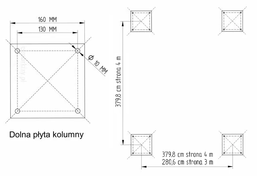 Pergola lamelowa dolna płyta kolumny, instrukcja montażu pdf