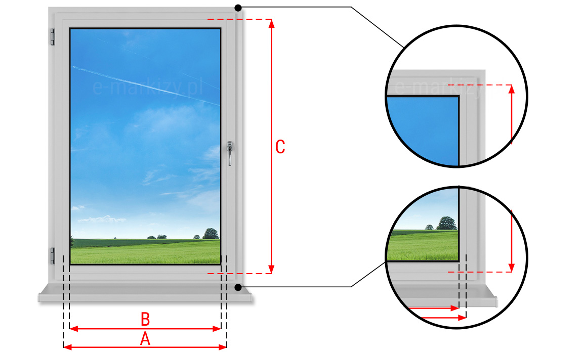 Wymiarowanie okna pod roletę lux, rolety okienne pomiary, pomiar okna do rolet