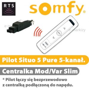 Pilot somfy situo 5 rts pure 1870419 + centrala sterująca mod/var slim, Pilot Situo 5 PURE + Centrala Mod/Var Slim Receiver RTS