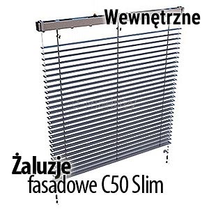 Żaluzje fasadowe C50 Slim Selt wewnętrzne