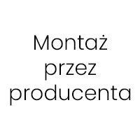 Zawiasy i klamka przykręcone do konstrukcji