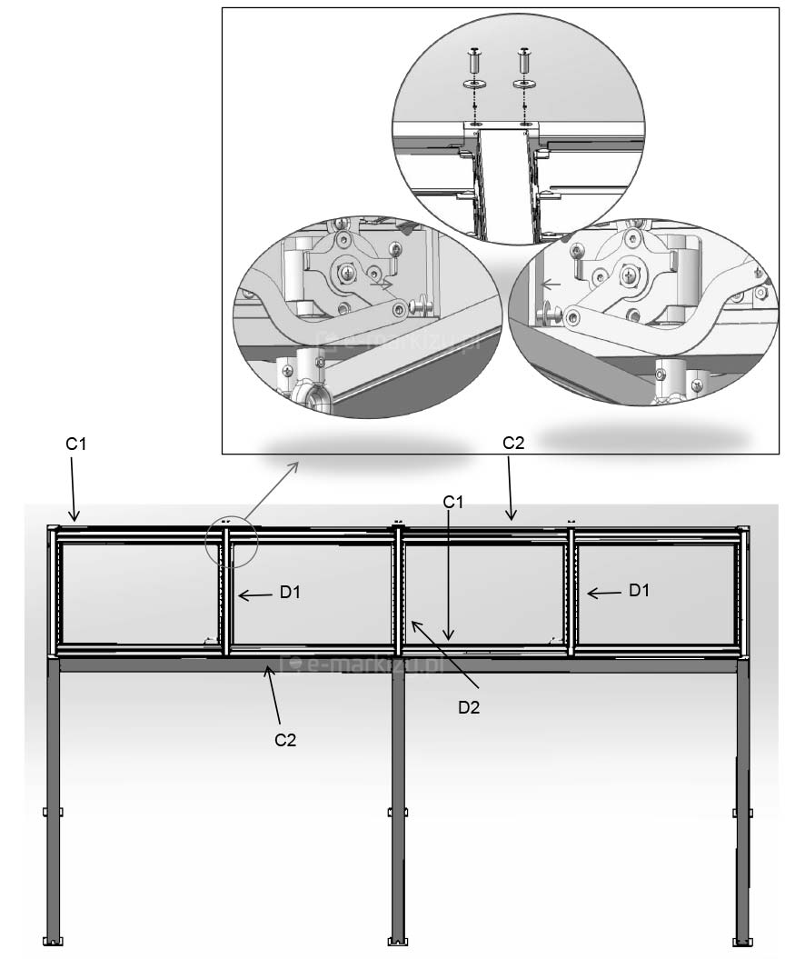 Instrukcja montażu pergoli lamelowej global, pergola z lamelami montaż, montowanie pergoli lamelowej