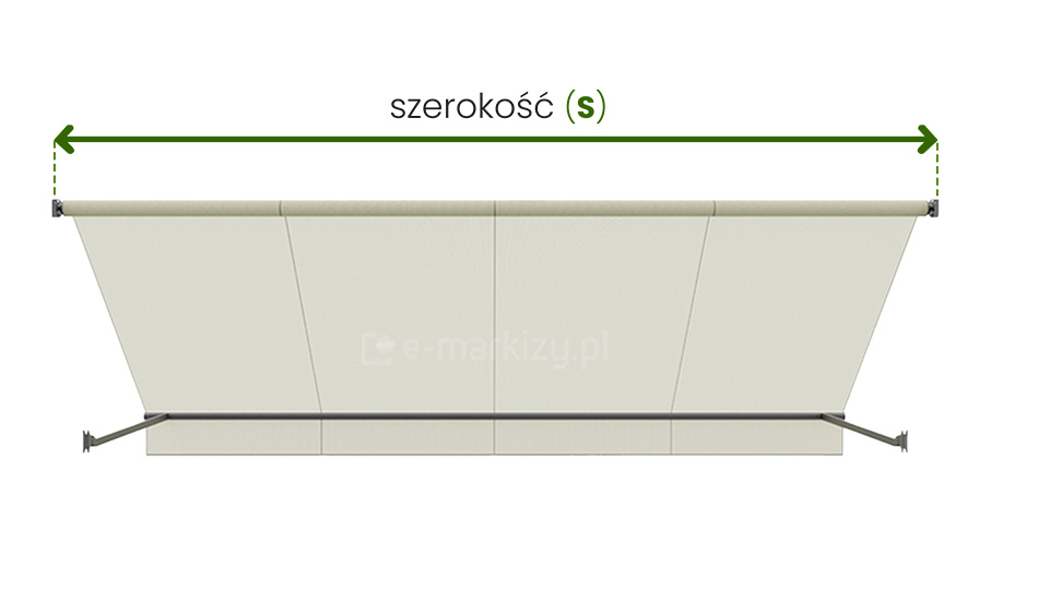 Markiza balkonowa pomiar szerokości italia selt, markiza balkonowa wymiarowanie szerokości całkowitej