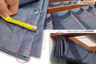 W kieszeniach tkaniny Risto wsunięte są rurki o średnicy ø17mm