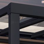 Łączenie podpory zadaszenia tarasu Modes Glas z konstrukcją dachu z panelami szklanymi