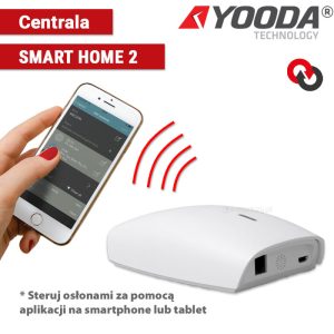 Centralka pozwala na zarządzanie produktami z serii YOODA Smart Home 2, dwukierunkowo - dając sygnał zwrotny o wykonanej czynności