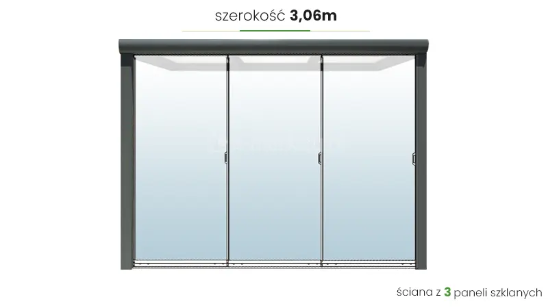 Szerokość 3,06m - 3 panele szklane