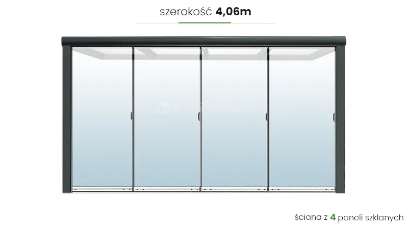 Szerokość 4,06m - 4 panele szklane