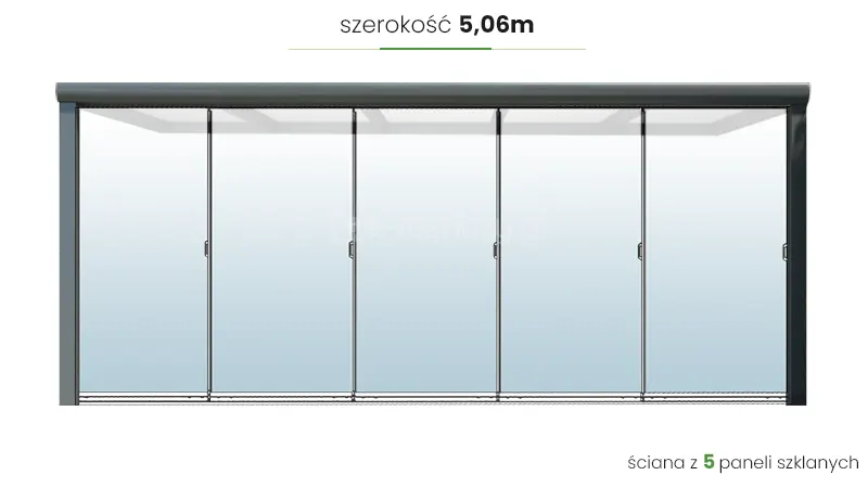 Szerokość 5,06m - 5 paneli szklanych