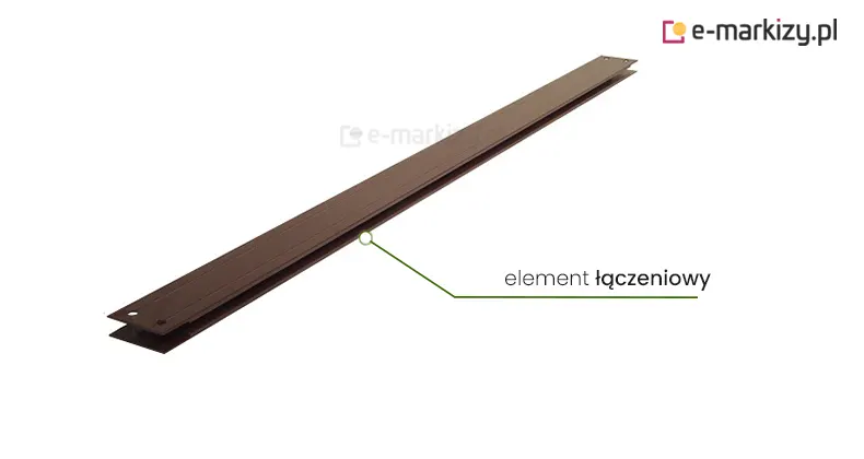 element łączeniowy do daszka balkonowego loggia w odcieniu brązowym (dostępny także biały)