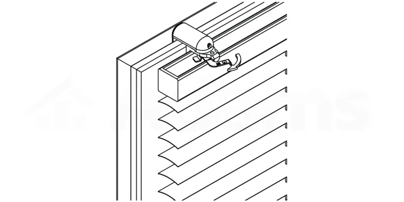 Kierunek zamykania uchwytu bezinwazyjnego zaluzji aluminiowej