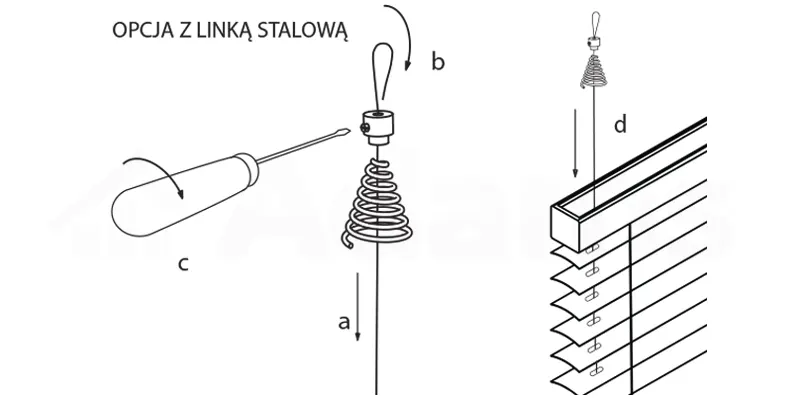 Prowadzenie boczne z linka stalowa