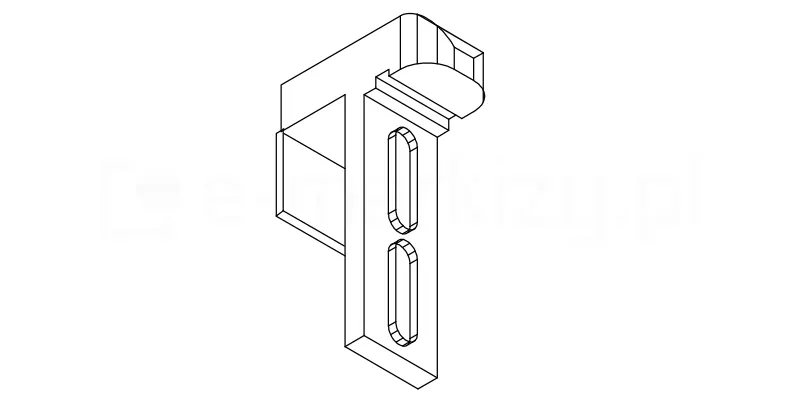 Górny uchwyt bezinwazyjny do żaluzji aluminiowej 50 mm