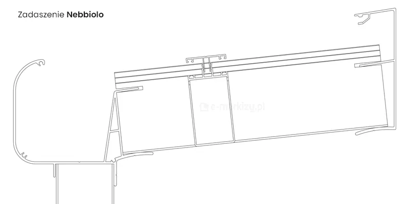 Rysunek techniczny zadaszenia poliwęglanowego Nebbiolo Deponti