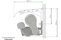 Uniwersalny daszek do markiz tarasowych wykonany z 3elementów o szerokości 25,3cm