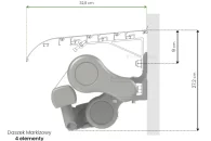 Uniwersalny daszek do markiz tarasowych wykonany z 4 elementów o szerokości 32,8cm