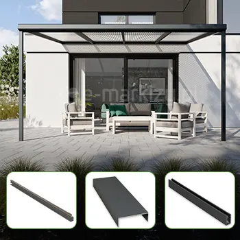 Elementy zastępcze oraz opcjonalne akcesoria i części do zadaszeń tarasowych z poliwęglanem lub szkłem