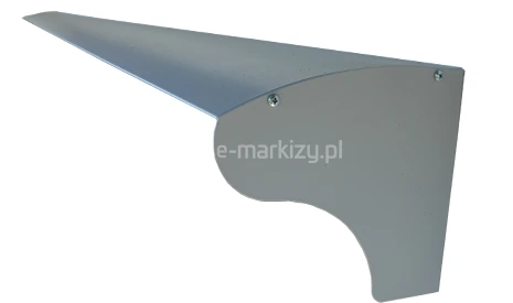 Aluminiowy daszek ochronny do markizy tarasowej Jamaica Selt, przystosowany do montażu na uchwytach ściennych, chroniący mechanizm i tkaninę przed warunkami atmosferycznymi.