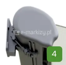 Zaokrąglony kształt kasety markizy Dakar Selt z grafitową boczną zaślepką podkreślającą estetykę i solidność konstrukcji.