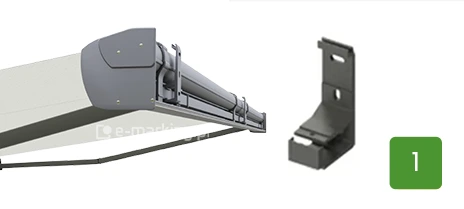 Do montażu markizy Corsica Selt na ścianie używane są standardowe uchwyty ścienne Selt